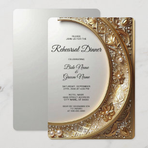 Golden Ornate Frame Rehearsal Dinner Invitation