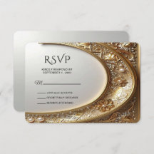 Golden Ornate Frame RSVP Card