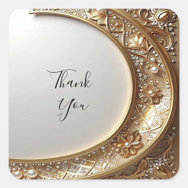 Golden Ornate Frame Sticker (Front)