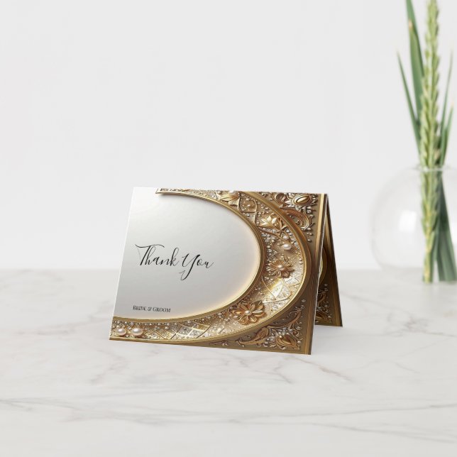Golden Ornate Frame Thank You Card (Front)
