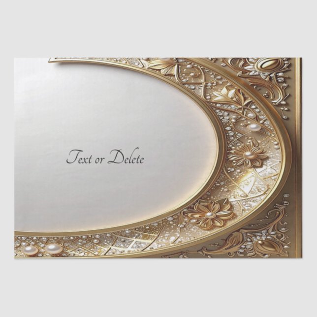 Golden Ornate Frame Tissue Paper (Front)