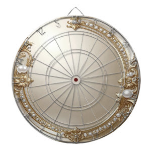 Golden Ornate Frame with Pearls Dartboard