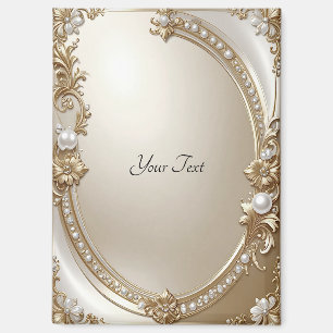 Golden Ornate Frame with Pearls Magnet