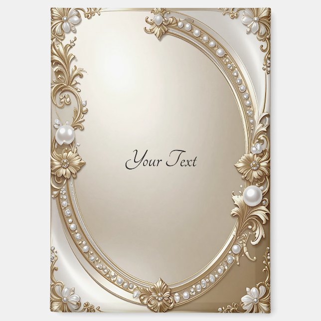Golden Ornate Frame with Pearls Magnet (Recto)