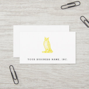 Golden Owl Crest Letterpress Style Business Card