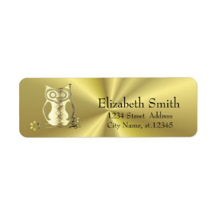Golden owl, elegant golden background
