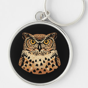 Golden Owl for Halloween, Thanksgiving, Autumn Keychain