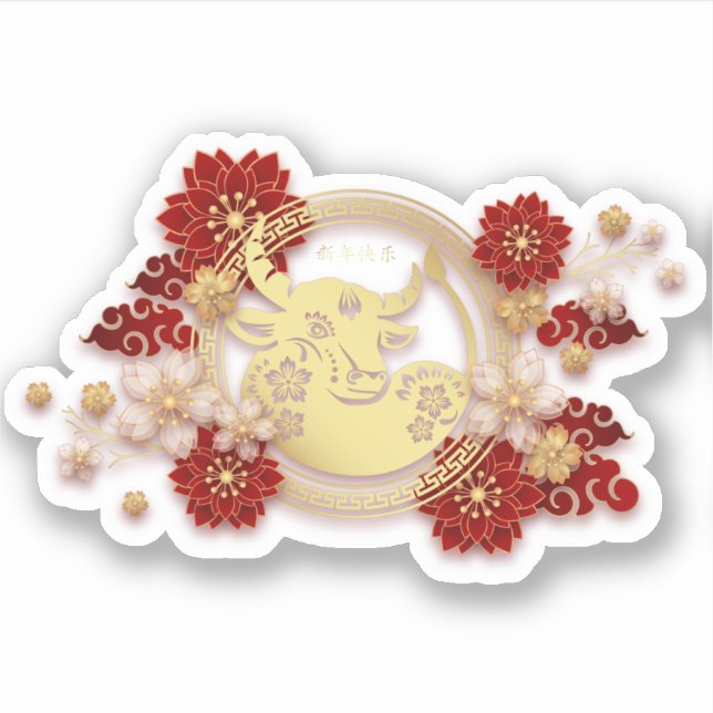 Golden ox Happy Chinese New Year (Front)
