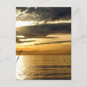 golden pacific sunset postcard