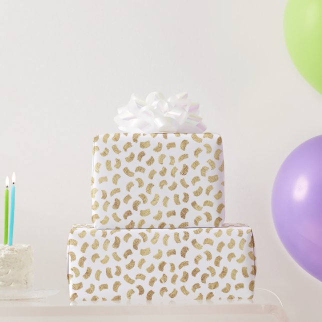 Golden Paint Strokes Wrapping Paper (Party Gifts)