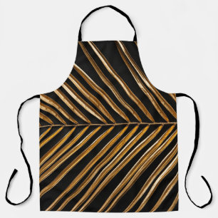 Golden painted date palm leaf closeup on abstract  apron