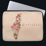 Golden Palestine Map Flower Filled Laptop Sleeve<br><div class="desc">Vintage themed Palestine map outline filled with various stylized flowers. Fully Customizable.</div>