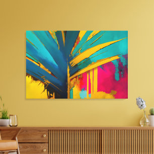 Golden Palm – Abstract Tropical Energy Canvas Print