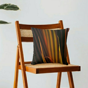 Golden Palm Fronds Throw Pillow