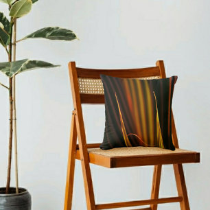 Golden Palm Fronds Throw Pillow