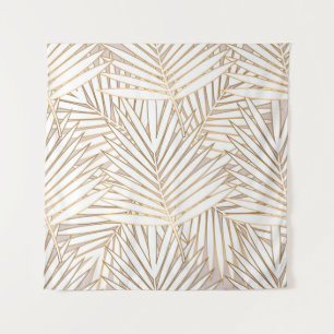 Golden palm leaves: art deco. tapestry