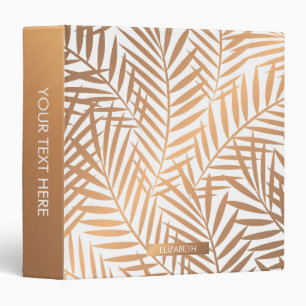 Golden Palm Tree Leaf Pattern Binder