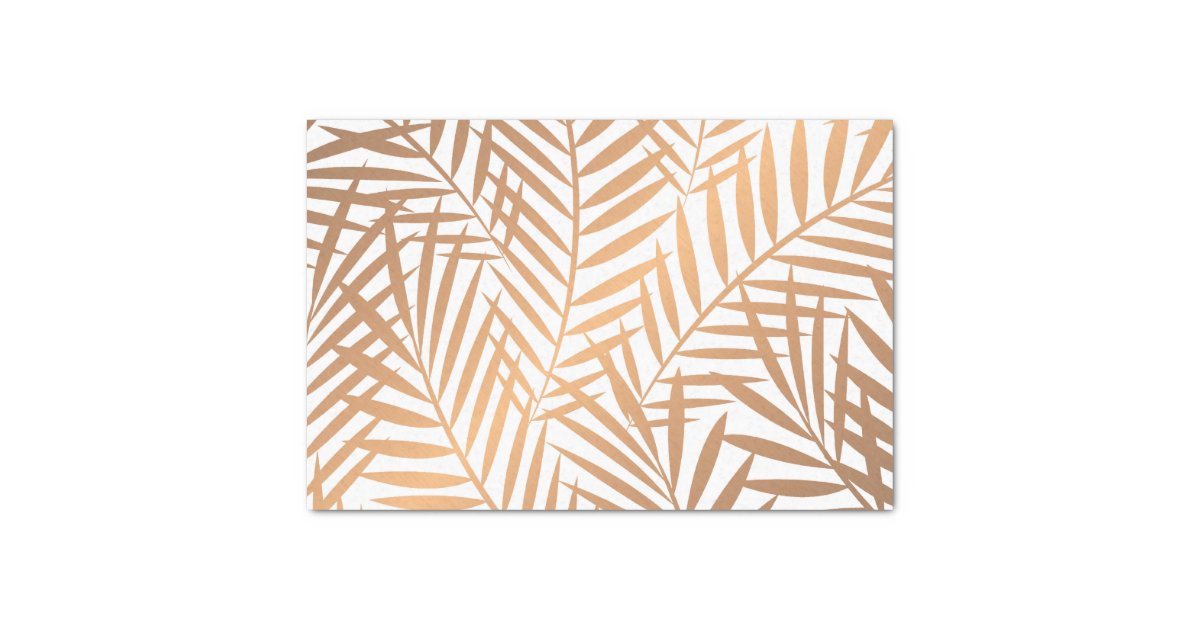 Golden Palm Tree Leaf Pattern Tissue Paper Zazzle