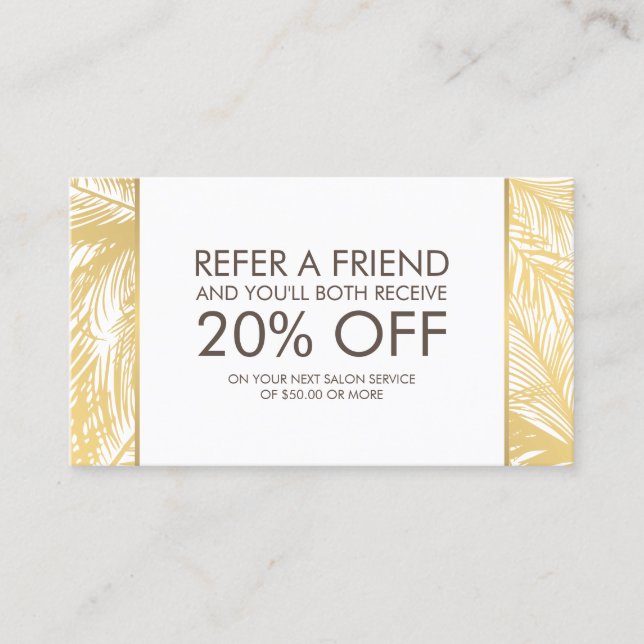 Golden Palms Spray Tanning Logo White Referral (Front)