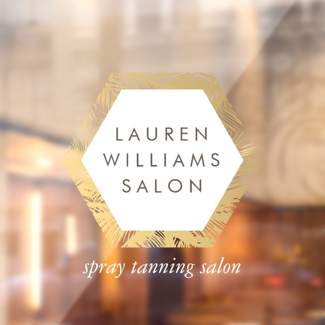 Golden Palms Spray Tanning Salon Logo Window Cling (Sheet 2)