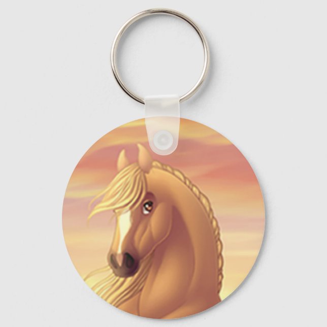 Golden Palomino Horse Promotional Keychain (Front)