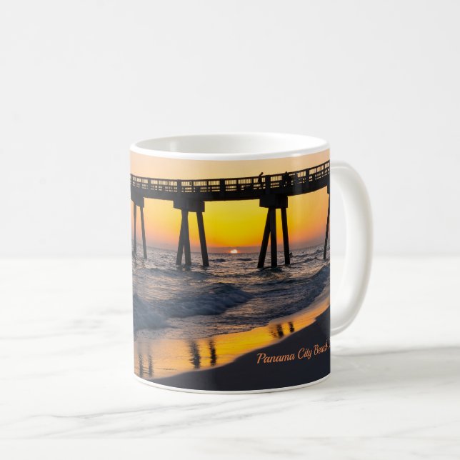 Golden Panama City Beach Sunset Reflections Mug (Front Right)