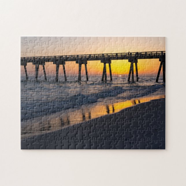Golden Panama City Beach Sunset Reflexions Puzzle (Horizontal)