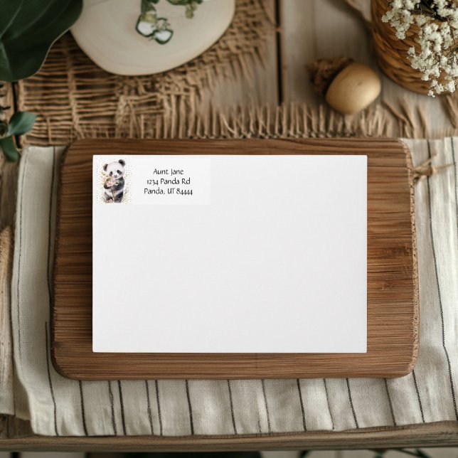 Golden Panda  Envelope (Golden Polka Dot Panda Envelope)