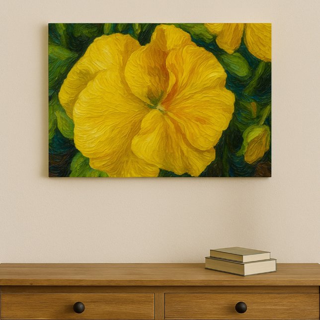 Golden Pansy Brushstroke  Canvas Print (Creator Uploaded)