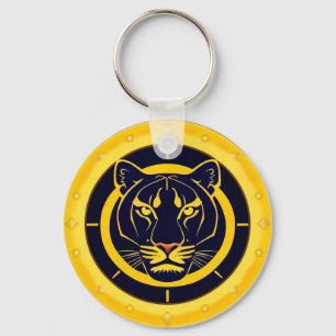 Golden Panther Emblem Keychain