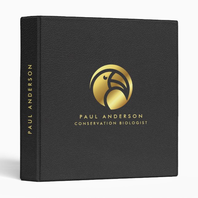 Golden Parrot Logo Conservation Biologist Binder (Front/Spine)
