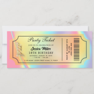 Golden Party Ticket Invitation
