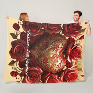 "Golden Passion Bloom" Fleece Blanket