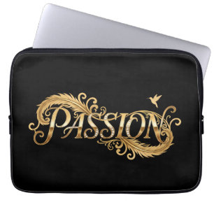 Golden Passion – Luxury Typography Inspirational D Laptop Sleeve