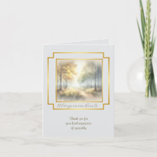 Golden Path Sympathy Thank You Folded Note Card