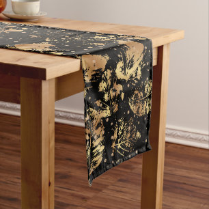 Golden pattern 07 bw black BG Long Table Runner