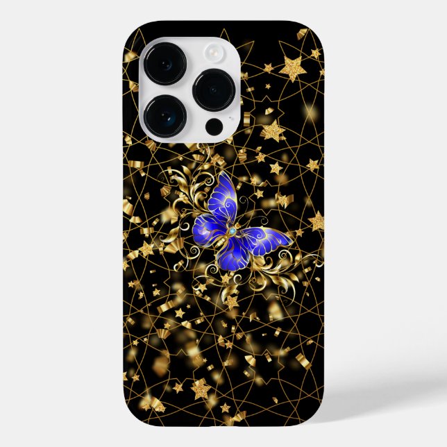 Golden Pattern 14.bw Black BG Case-Mate iPhone Case (Back)