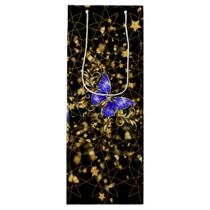 Golden Pattern 14.bw Black BG Wine Gift Bag
