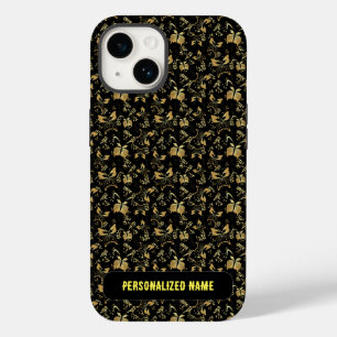 Golden pattern 15 bwx4. black BG Case-Mate iPhone 14 Case