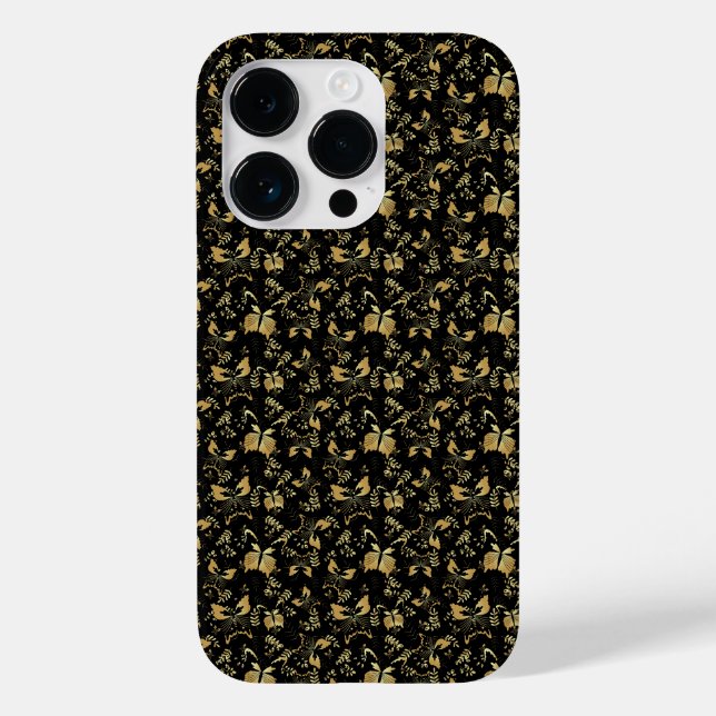 Golden pattern 15 bwx4. black BG Case-Mate iPhone Case (Back)