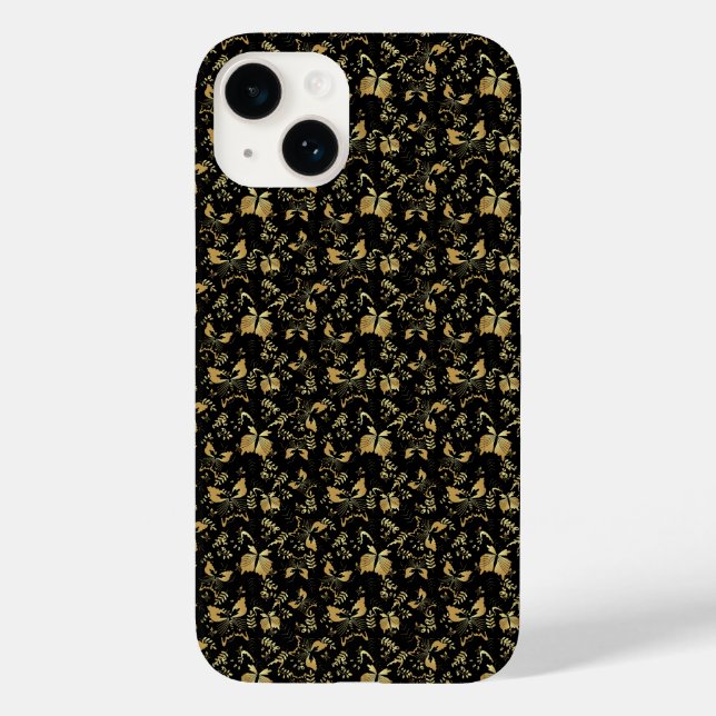 Golden pattern 15 bwx4. black BG Case-Mate iPhone Case (Back)