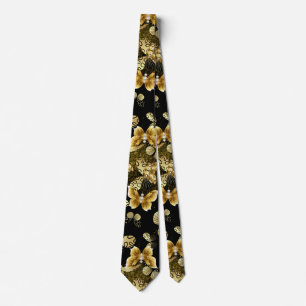 Golden Pattern 16.bw Black BG Tie