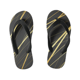 Golden Pattern 1 Kid's Flip Flops