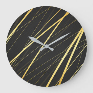 Golden Pattern 1 Large Clock