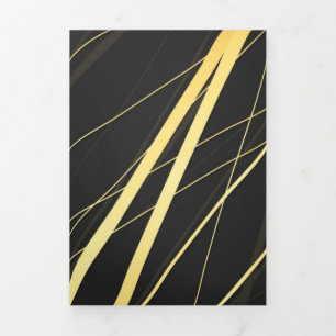 Golden Pattern 1 Tri-Fold Holiday Card