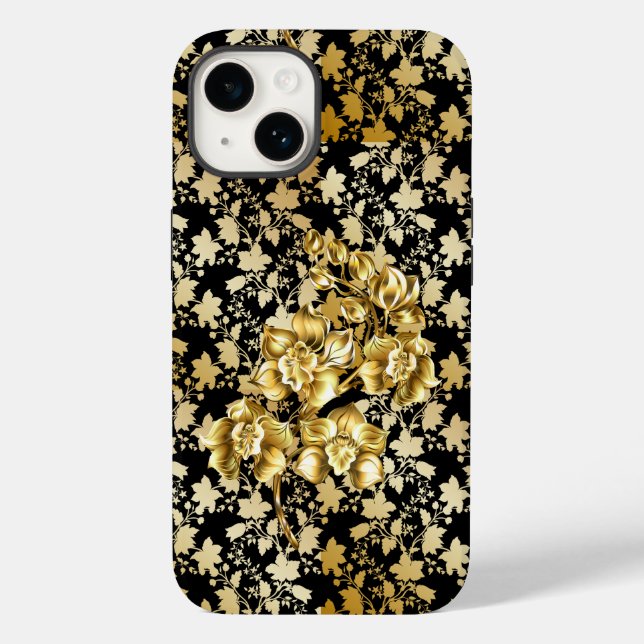 Golden pattern 21,bw. Black BG Case-Mate iPhone Case (Back)
