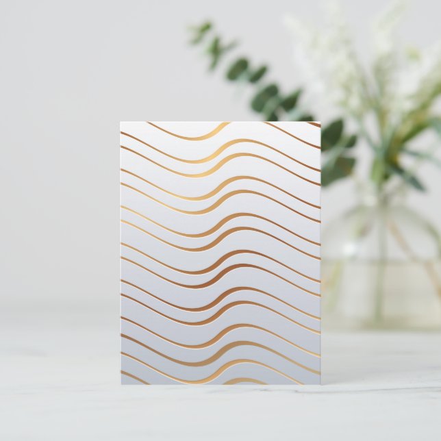 Golden Pattern 3 Holiday Postcard (Standing Front)