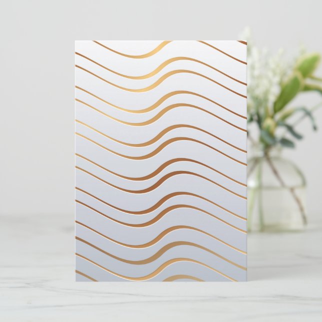 Golden Pattern 3 Thank You Card (Standing Front)