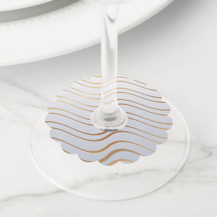 Golden Pattern 3 Wine Glass Tag