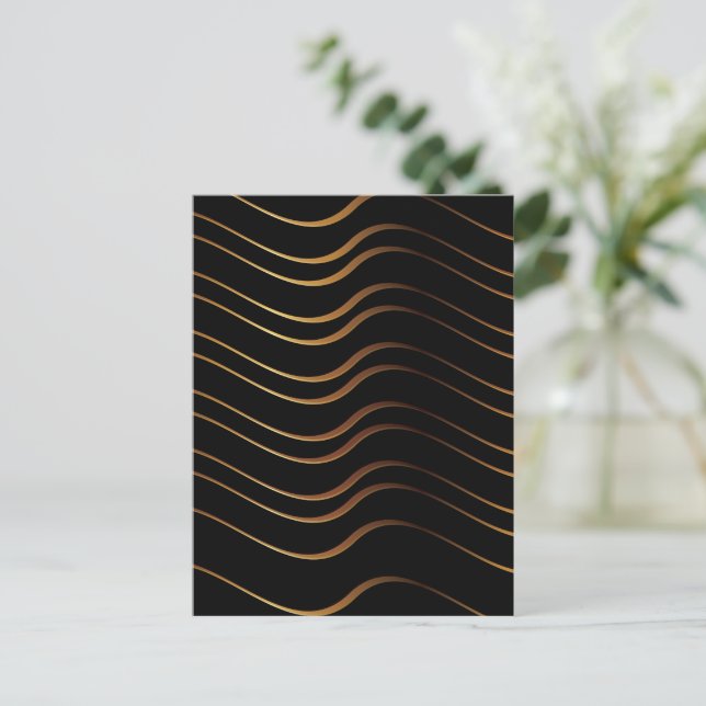 Golden Pattern 4 Holiday Postcard (Standing Front)